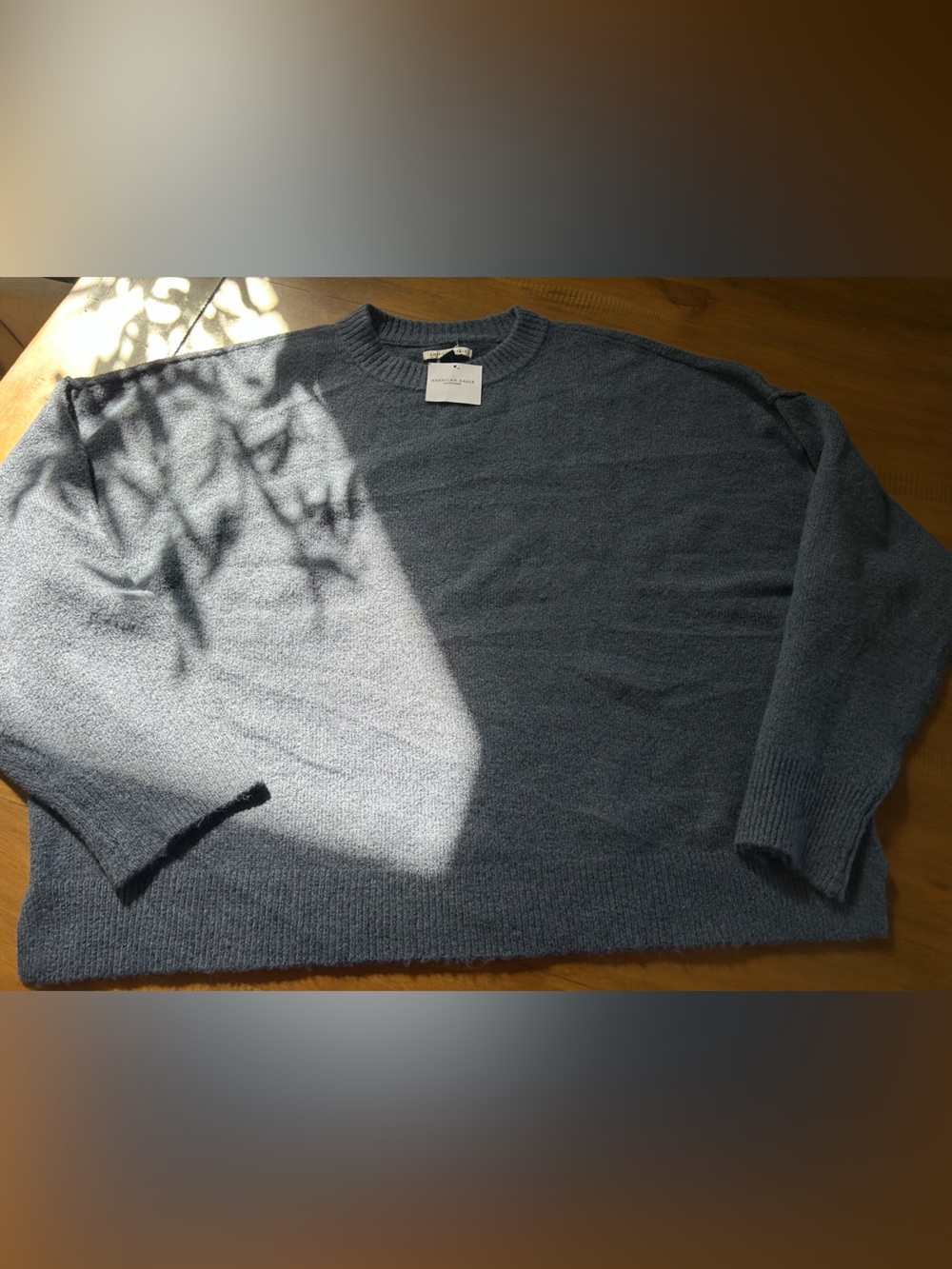NWT AE Women’s Oversized Slate Blue Crewneck Sweater